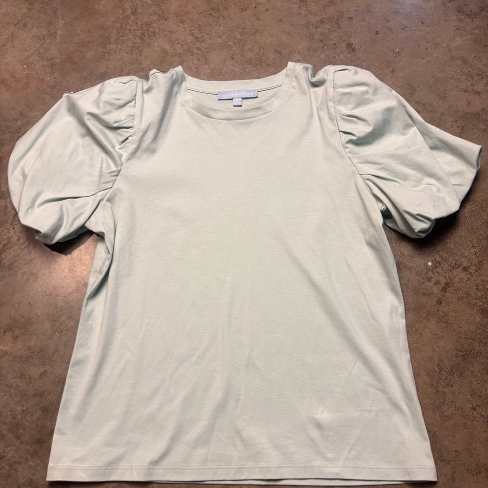 Antonio Melani women’s sage green puff sleeve top size small